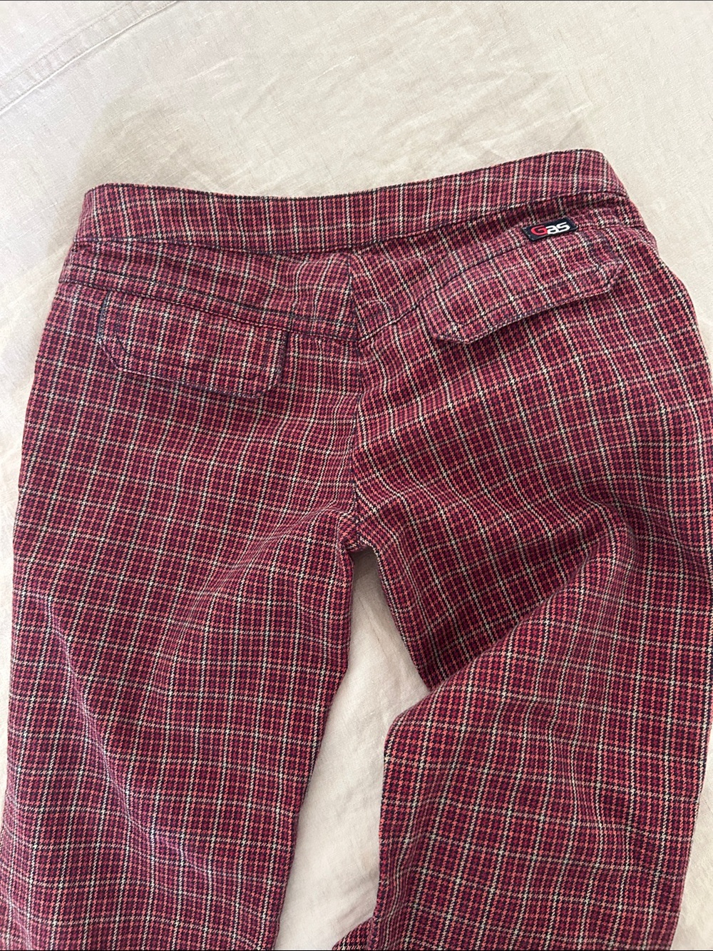 GAS Collection Plaid Capri Pants Waist 26 Low Rise Buckle Hem Y2K - Picture 8 of 16
